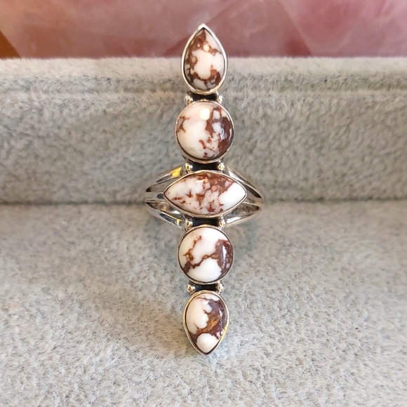 Wild Horse Jasper 5 Stone Statement Ring 🐎